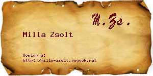Milla Zsolt névjegykártya